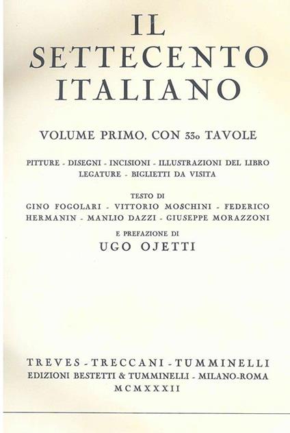 Il Settecento italiano 2 volumi - copertina