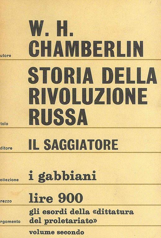 Storia della rivoluzione Russa 2vv - William Chamberlin - copertina