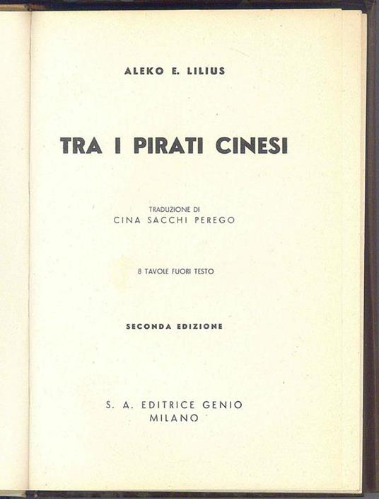 Tra i pirati cinesi - Aleko E. Lilius - copertina