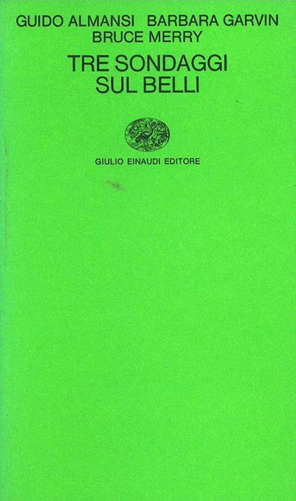 Tre sondaggi sul Belli - copertina
