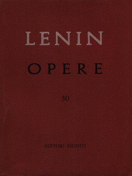 Opere vol. 30 - Lenin - copertina