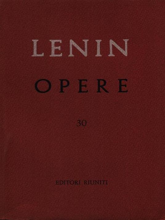 Opere vol. 30 - Lenin - copertina