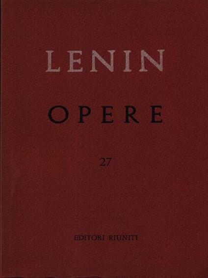 Opere vol. 27 - Lenin - copertina
