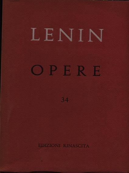 Opere vol. 34 - Lenin - copertina