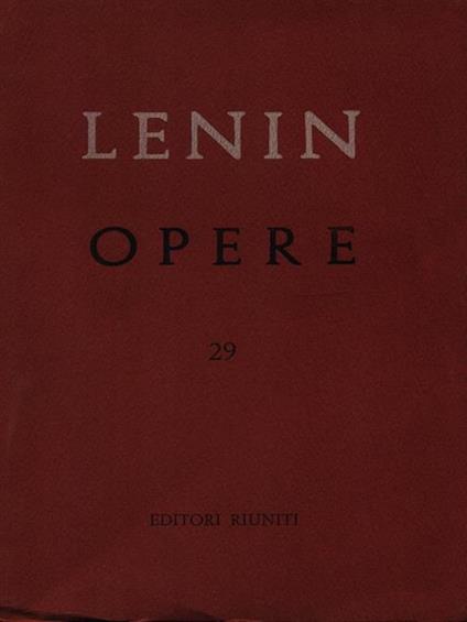 Opere vol. 29 - Lenin - copertina