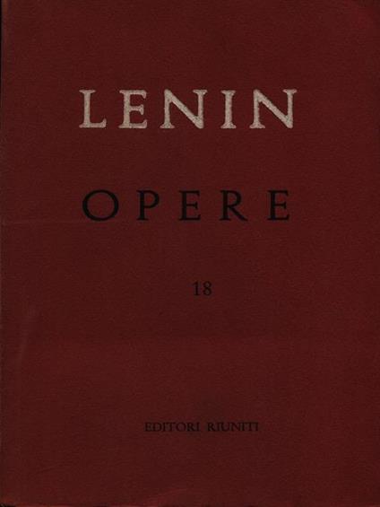 Opere vol. 18 - Lenin - copertina