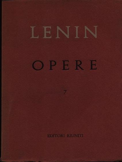 Opere vol. 7 - Lenin - copertina