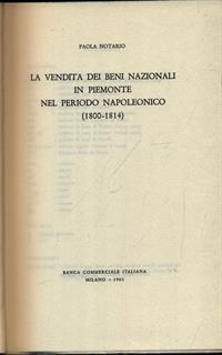 La vendita di beni nazionali in Piemonte nel perioso napoleonico