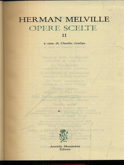 Opere scelte II - Herman Melville - copertina