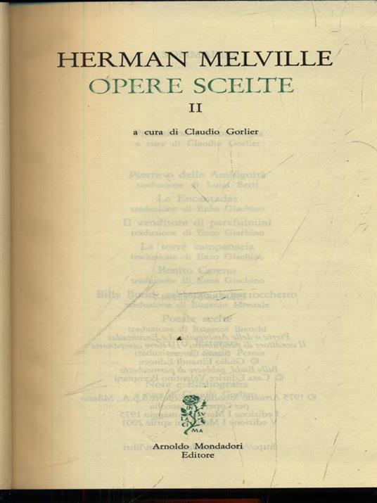 Opere scelte II - Herman Melville - copertina