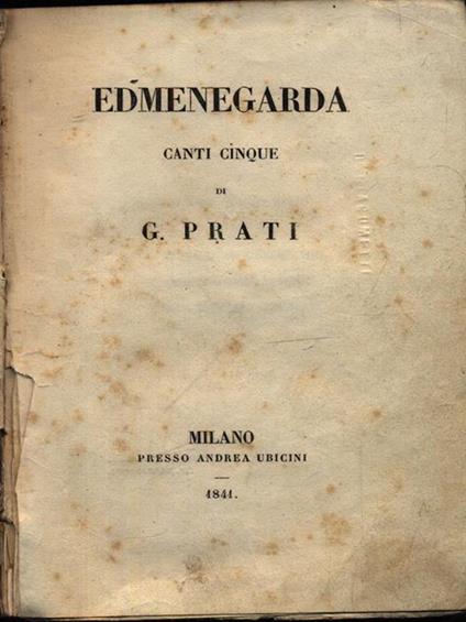 Edmenegarda - Giovanni Prati - copertina
