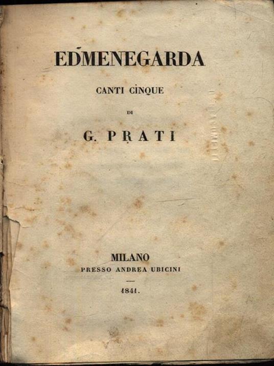 Edmenegarda - Giovanni Prati - copertina