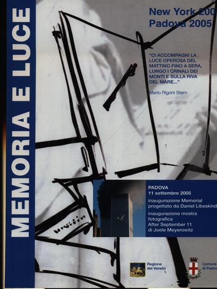 Memoria e luce - copertina