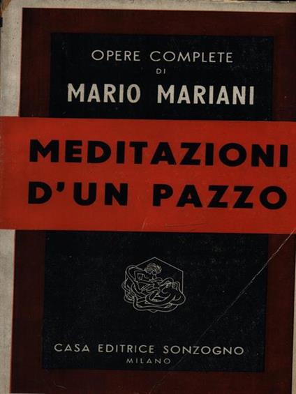 Meditazioni di un pazzo - Mario Mariani - copertina