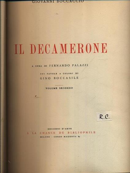 Il Decamerone 2vv - Giovanni Boccaccio - copertina