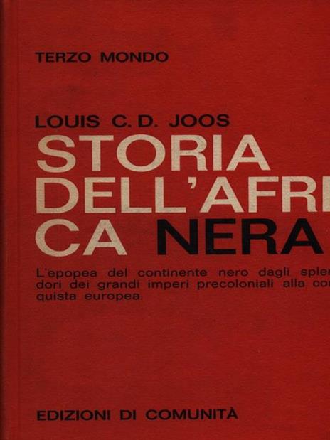 Storia dell'Africa Nera - Louis C.D. Joos - copertina