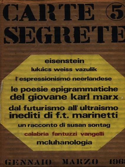 Carte segrete n. 5/gennaio-marzo 1968 -   - copertina