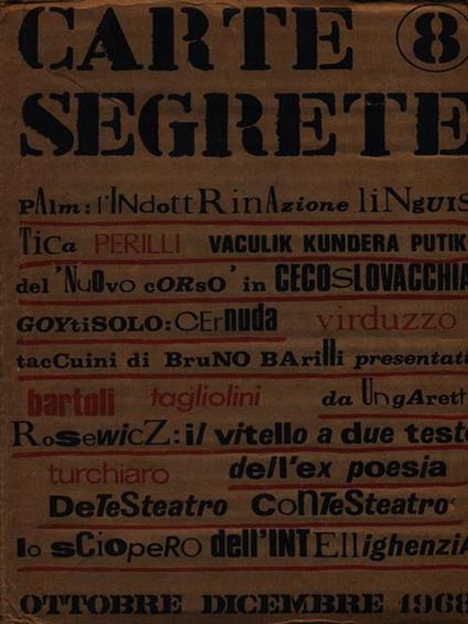 Carte segrete n. 8/ottobre-dicembre 1968 -   - copertina