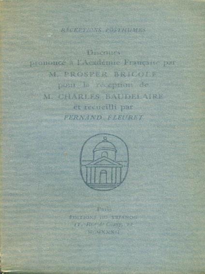 Receptions de Baudelaire - Prospere Bricole - copertina