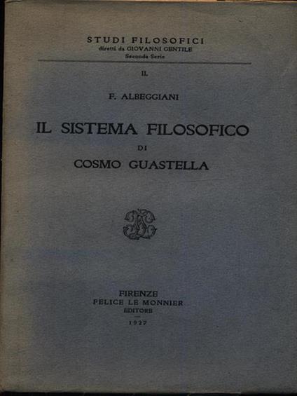 Il sistema filosofico di Cosmo Guastella - Ferdinando Albeggiani - copertina