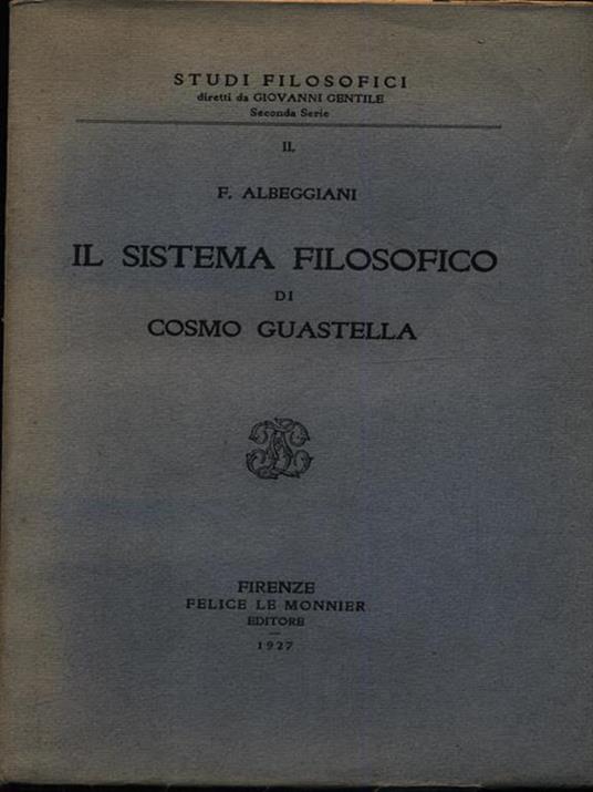 Il sistema filosofico di Cosmo Guastella - Ferdinando Albeggiani - copertina