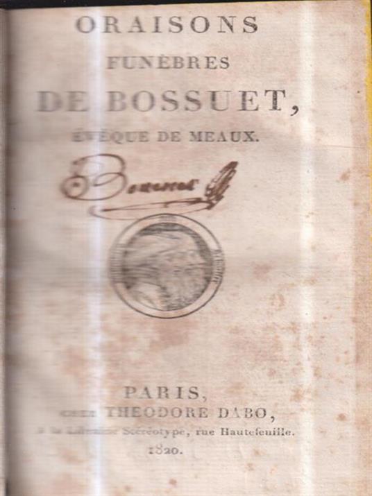 Oraisons funebres de bossuet - copertina