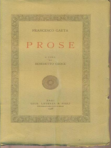 Prose - Franco Gaeta - copertina