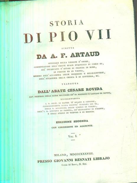 Storia di Pio VII. 2VV - Antonin Artaud - copertina