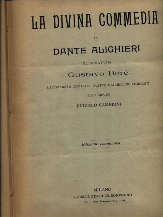 La Divina Commedia - Dante Alighieri - copertina