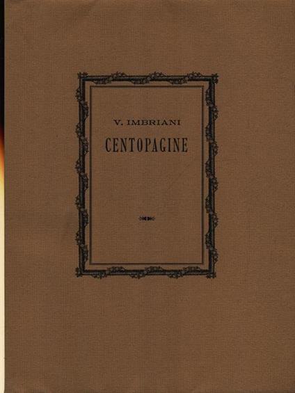 Centopagine - Vittorio Imbriani - copertina