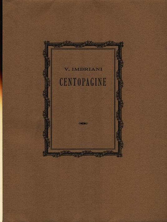 Centopagine - Vittorio Imbriani - copertina