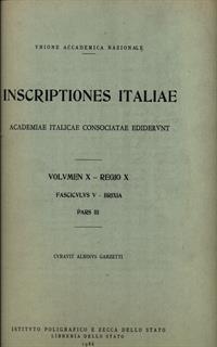 Iscriptiones Italiae vol. X Regio X fasc.V pars III