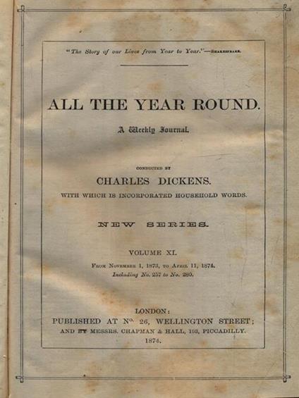 All the year round vol. XI - Charles Dickens - copertina