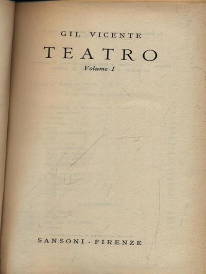 Teatro 2vv - Gil Vicente - copertina