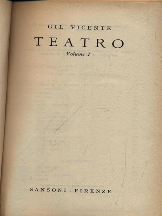 Teatro 2vv - Gil Vicente - copertina