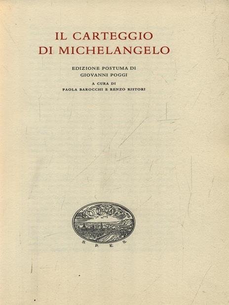 Carteggio 5vv - Michelangelo - copertina