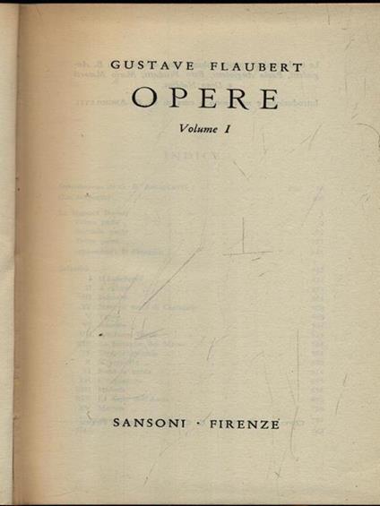 Opere vol. 1 - Gustave Flaubert - copertina