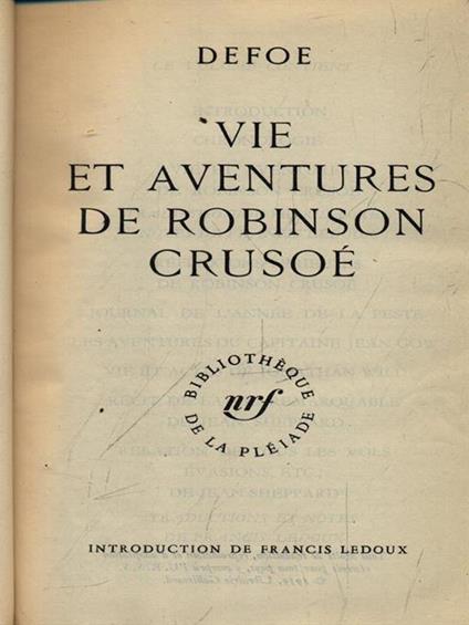 Vie et adventures de Robinson Crusoe - Daniel Defoe - copertina