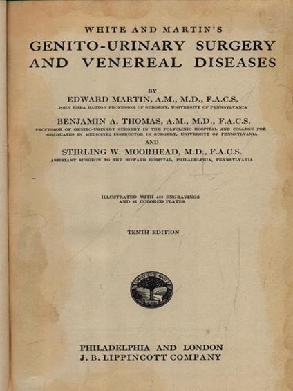 White and Martin's Genito-urinary surgery and veneral diseases - copertina