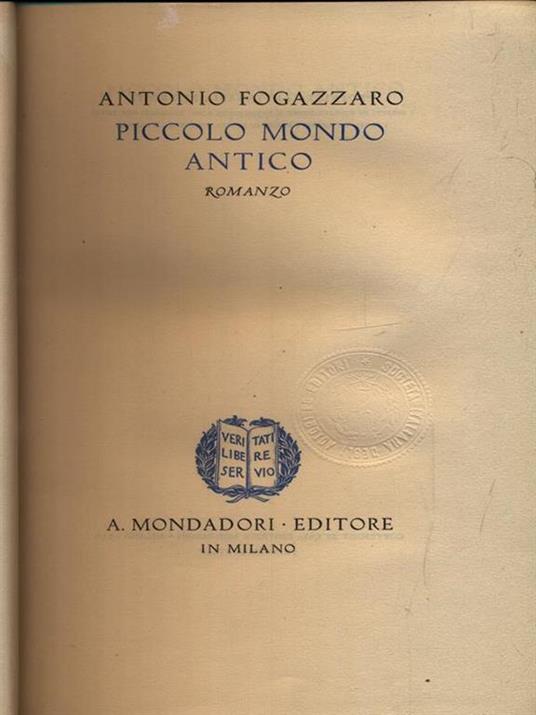 Piccolo mondo antico - Antonio Fogazzaro - copertina
