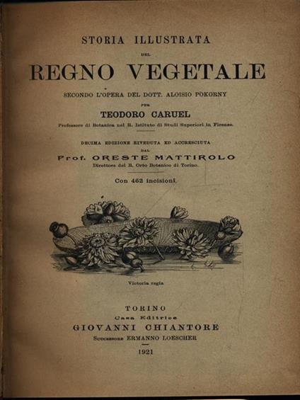 Storia illustrata del regno vegetale - Teodoro Caruel - copertina