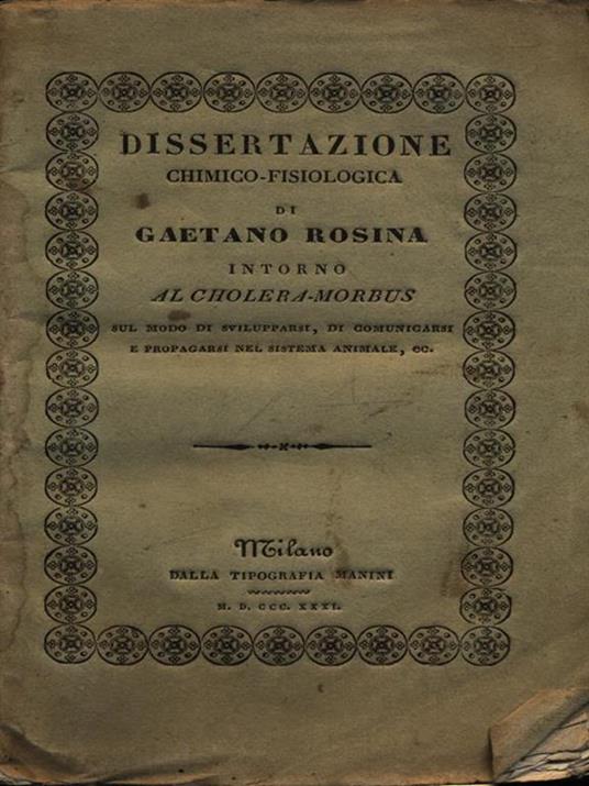 Dissertazione chimico-fisiologica - Gaetano Rosina - copertina