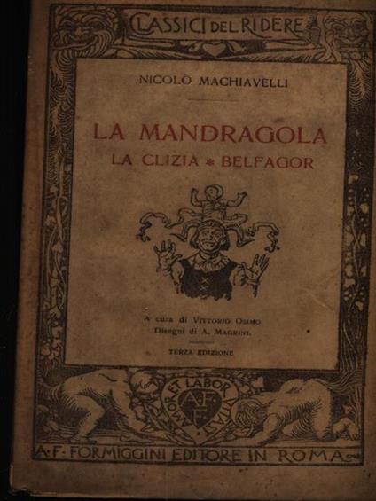 La Mandragola Clizia Belfagor - Niccolò Machiavelli - copertina