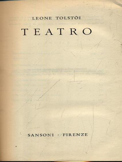 Teatro - Lev Tolstoj - copertina