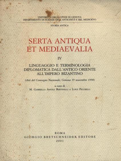 Serta antiqua et mediaevalia IV - M.G. Bertinelli - copertina