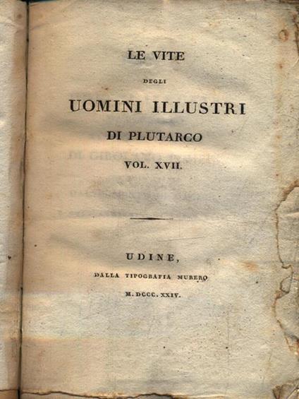 Le vite degli uomini illustri 17vv - Plutarco - copertina