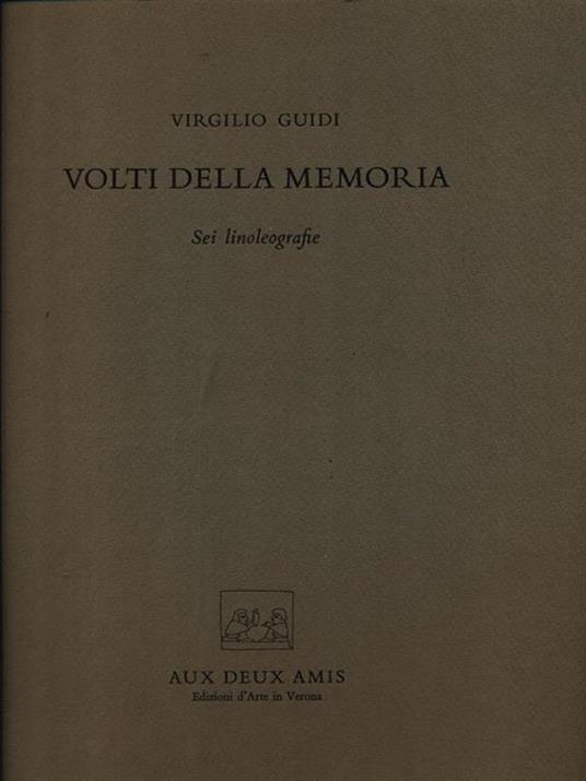Volti della memoria - Virgilio Guidi - copertina