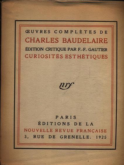 Curiosites esthetiques - Charles Baudelaire - copertina