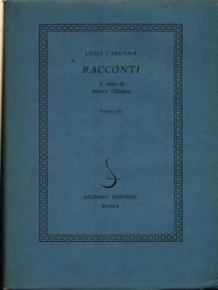 Racconti 3vv - Luigi Capuana - copertina