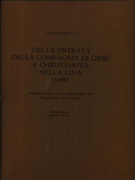 Della entrata della Compagnia di Giesu' e christianita' nella Cina 1609 - Matteo Ricci - copertina